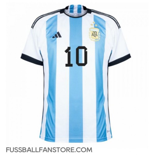 Argentinien Lionel Messi #10 Replik Heimtrikot WM 2022 Kurzarm